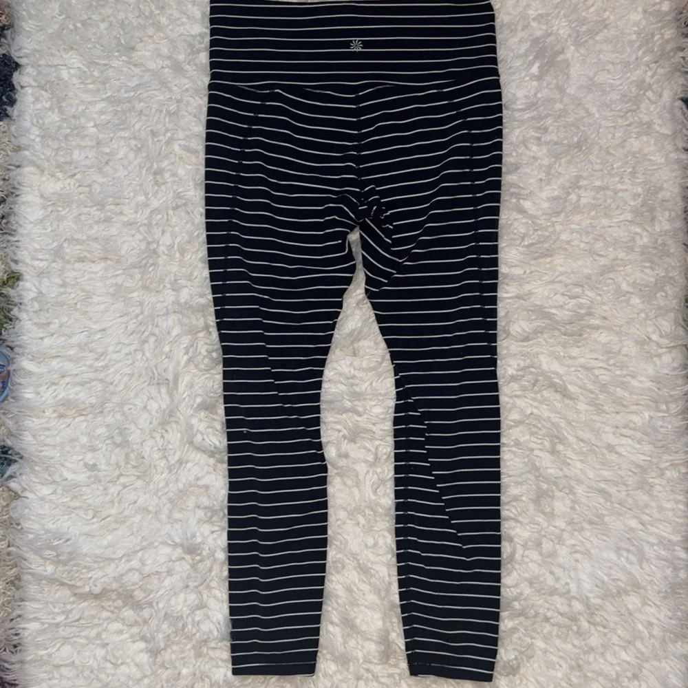 Athleta Chaturanga Yoga High Rise Cropped Striped Tights, Size S - Picture 4 of 16